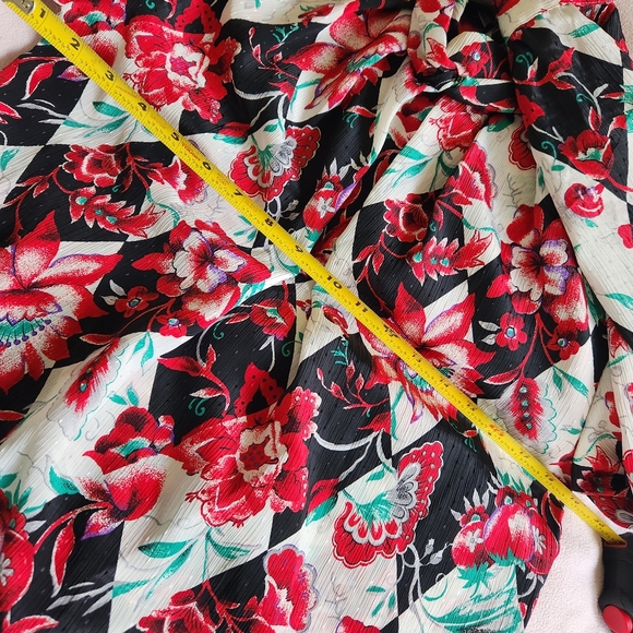 VTG High Mock Neck Secretary Pleated Blouse Back Zip Size M - Picture 5 of 8